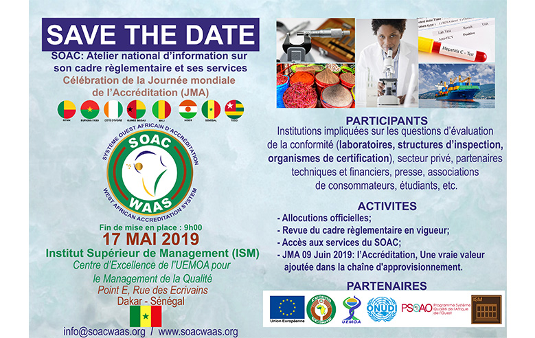 SOAC - SAVE THE DATE : Atelier national d’information sur son cadre règlementaire et ses services au Sénégal