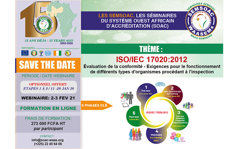 WAAS - SEMSOAC ISO IEC 17020 webinars on January 29 for the 17020 standard