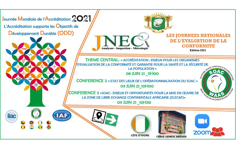 SOAC - Deuxième édition des Journées Nationales de l'Évaluation de la Conformité (JNEC) du 08 au 09 juin 2021 à Abidjan