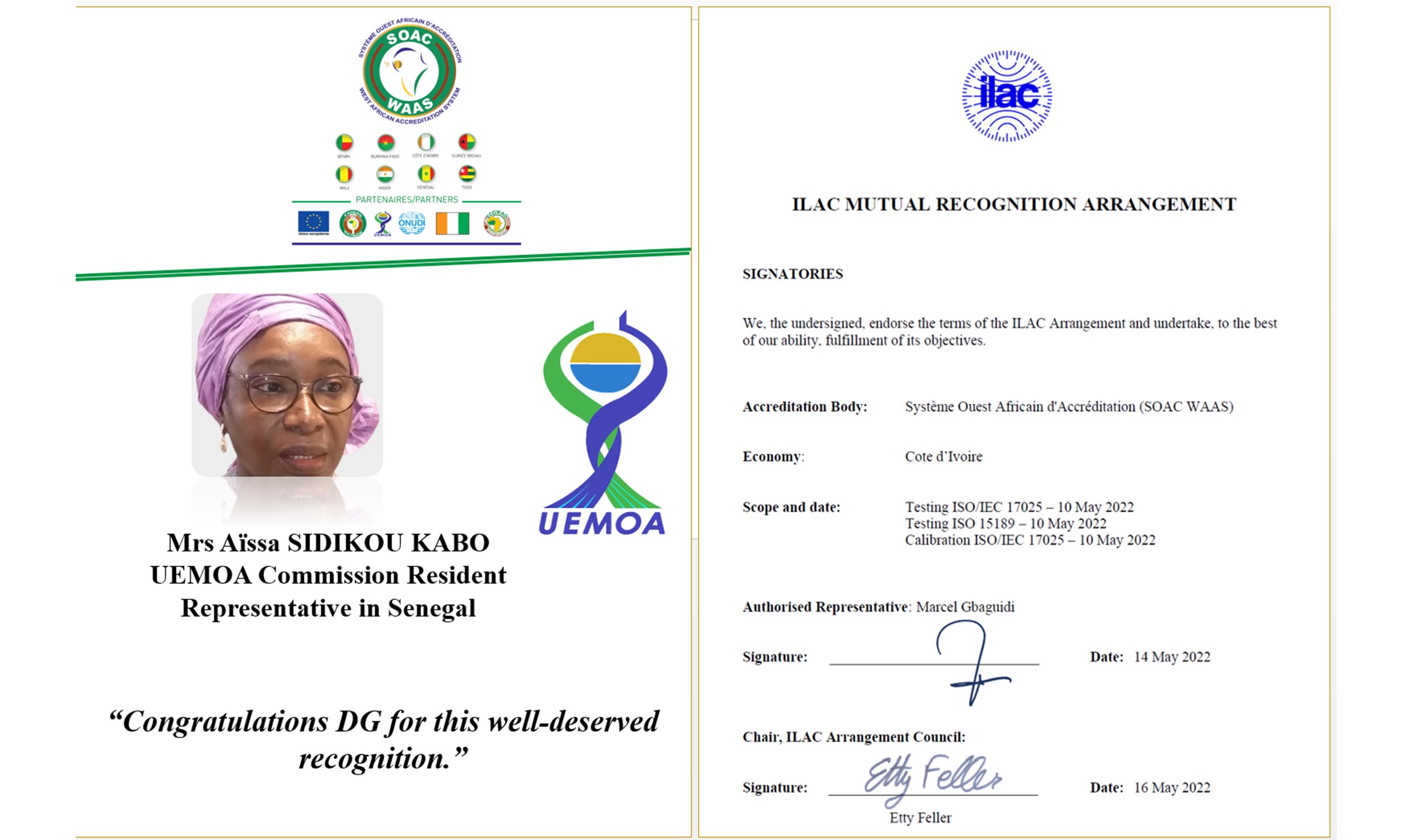 Mrs Aissa SIDIKOU KABO, UEMOA Commission Resident Representative, Senegal