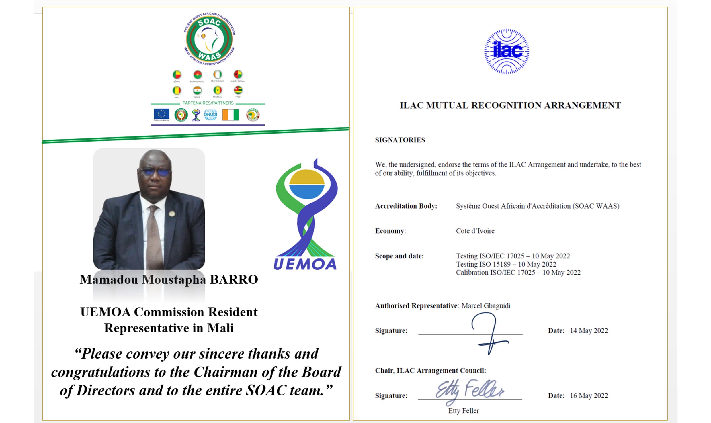Mr Mamadou BARRO, UEMOA Commission Resident Representative, Mali
